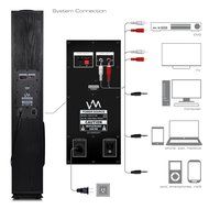 VM Audio EXAT31 Black Floorstanding Powered Bluetooth Tower Home Speakers Pair N10