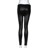 PHOTNO Black Women Stretchy PU Leather Trousers Skinny High Waist Leggings Pencil Pants N6