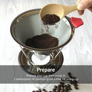 Pour Over Coffee Filter - Makes Richer Flavored Coffee - Reusable Cone Dripper Works with Chemex, Hario V60 and... N2