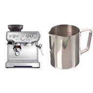 Breville BES870XL Barista Express Espresso Machine and Update International (EP-12) 12 Oz Stainless Steel Frothing...
