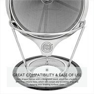 Pour Over Coffee Filter - BREW Permanent Reusable Stainless Steel 18/8 (304) double mesh Cone Coffee Dripper -... N4
