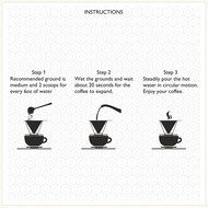 Pour Over Coffee Filter - BREW Permanent Reusable Stainless Steel 18/8 (304) double mesh Cone Coffee Dripper -... N6