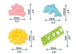 SNW DIY Sushi Cute Rabbit Dolphin Flowers Rice Mold Children, 4-Pack N5