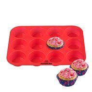 Silicone Cupcake and Muffin Pan - 12 Cup Silicone Muffin &amp; Cupcake Baking Pan / Non - Stick / Dishwasher - Microwave...