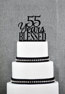 55 Years Blessed Cake Topper Classy 55th Birthday Cake Topper 50th Anniversary Cake Topper S260