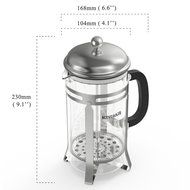 Classic French Press, Nuovoware 0.88 Quart Triple Filter French Press / Coffee & Tea Maker Complete Bundle, Heat... N5