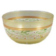 Golden Hill Studio 11" Serving Salad Bowl Hand Painted in the USA by American Artists-Set of 2-Mosaic Gold Garland...