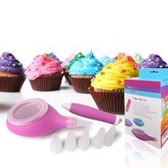 Happy To Go Cake Decorating Kit - Set of 2 Accesories with 6 Icing Tips for Baking Supplies N2