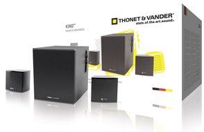Thonet and Vander Kind 125 Watt Wood Multimedia Audio Speaker System, 2.1 Stereo Speakers with Integrated Amplifier... N5