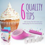 Happy To Go Cake Decorating Kit - Set of 2 Accesories with 6 Icing Tips for Baking Supplies N3
