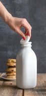 Now Designs Ceramic Milk Bottle, Small, White N3
