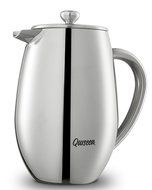 Quiseen Double Wall Stainless Steel French Press Coffee &amp; Espresso Maker, 1 Liter - 34-Ounce (8 4oz Cups) N3