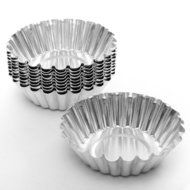Baking Molds Cup Decorations Mini Egg Tart Aluminum Cupcake Cake Cookie Mold Pudding Tin Baking Mould Round Baking... N4