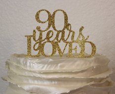 All About Details Gold 90-Years-Loved Cake Topper N3