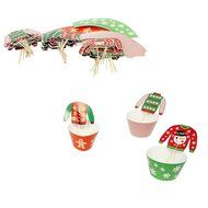 Ugly Christmas Sweater Cupcake Wrappers with Picks - Makes 50