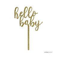 Andaz Press Baby Shower Acrylic Cake Toppers, Gold Glitter, Oh Baby, 1-Pack, Nautical Ocean Themed Party Decor... N64
