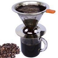 Best Paperless Pour Over Coffee Filter with Bonus Removable Silicone Handle - Reusable Stainless Steel Freestanding... N3