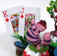 ALICE IN WONDERLAND 12 Piece Birthday CUPCAKE Topper Set Featuring Alice in Wonderland Figures and Decorative... N5