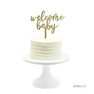 Andaz Press Baby Shower Acrylic Cake Toppers, Gold Glitter, Oh Baby, 1-Pack, Nautical Ocean Themed Party Decor... N74