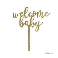 Andaz Press Baby Shower Acrylic Cake Toppers, Gold Glitter, Oh Baby, 1-Pack, Nautical Ocean Themed Party Decor... N75