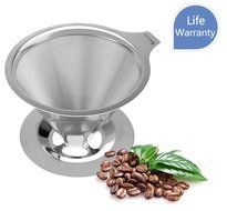 Kitclan(TM) Pour Over Stainless Steel Coffee Dripper - Acidproof/Alkaliproof Mesh Cone Dripper Reusable Coffee... N5