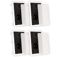 Theater Solutions TS80W In Wall 8&quot; Speakers Surround Sound Home Theater 2 Pair Pack