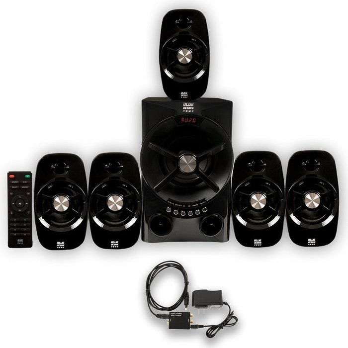 Blue Octave B54 Home Theater 5.1 Bluetooth Speaker System with Optical Input FM Tuner USB / SD N2