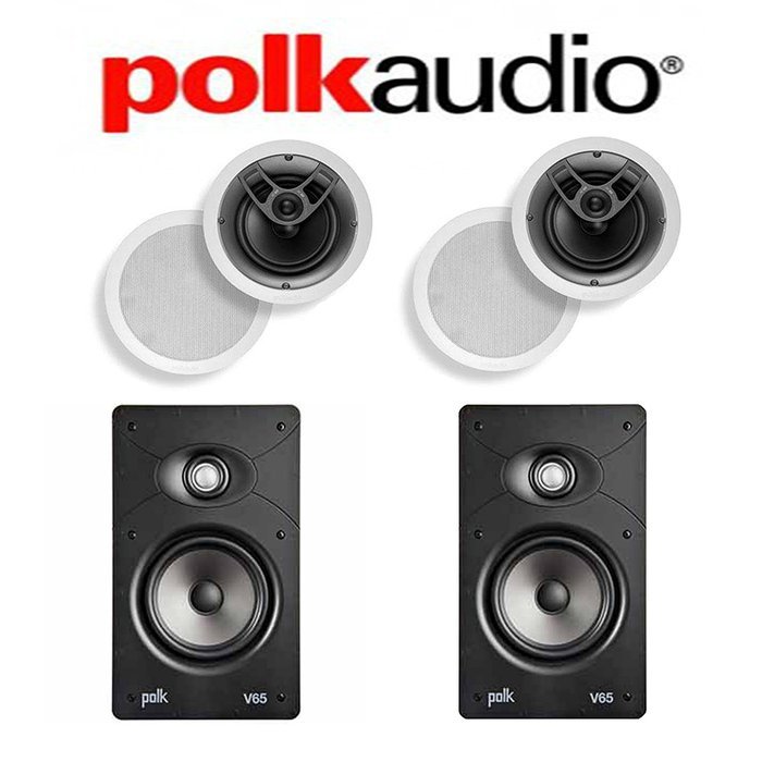Polk Audio V65 In-Wall Loudspeakers (Pair) Plus a Polk Audio MC60 In-Ceiling Loudspeaker (Pair)