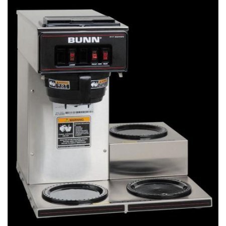 BUNN VP17-3, Completely Portable Stainless Steel 12-Cup Commercial Coffee Brewer, 3 Lower Warmers, Decanters Not...