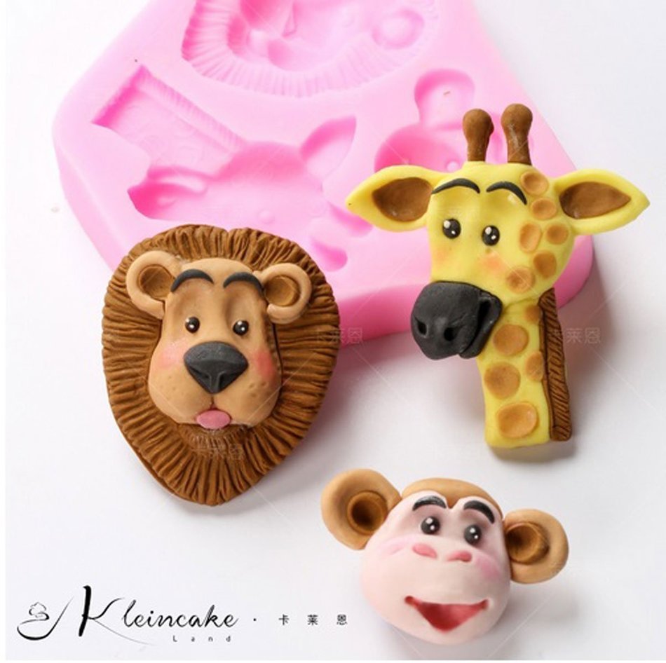 1 piece animal boy birthday party silicone cake mold fondant mold cake decorating tools chocolate gum paste mold... N2