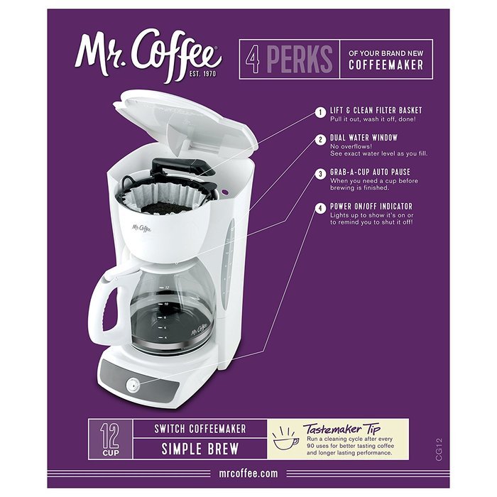 Mr. Coffee CG13 12-Cup Switch Coffeemaker, Black N6