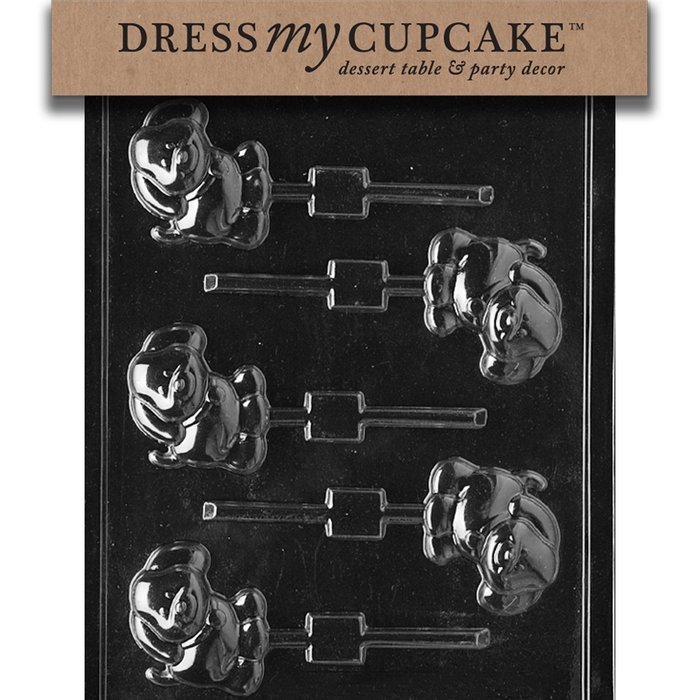 Dress My Cupcake DMCA119 Chocolate Candy Mold, Puppy Lollipop