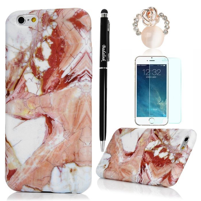 iPhone 6S Case,iPhone 6 Case (4.7") - Marble Pattern Series Slim Fit Shock-absorption Soft Flexible TPU Protective... N6