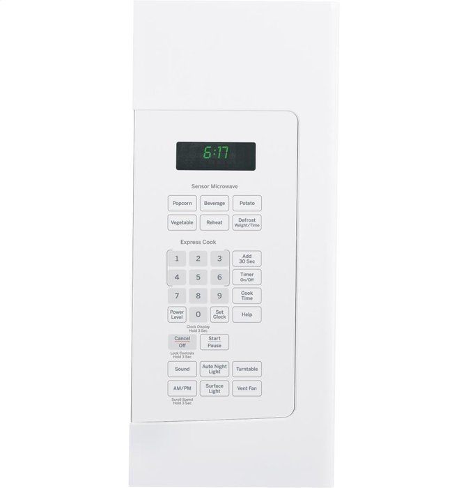 GE JVM6172DFWW 1.7 Cu. Ft. White Over-the-Range Microwave N4