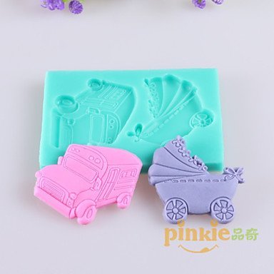 Sher Car And Baby Carriages Fondant Cake Chocolate Silicone Molds,Decoration Tools Bakeware N6