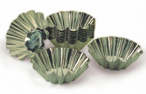 Matfer 12-Fluted Tin Brioche Mold, 2-3/8-by-3/4-Inch, 25-Pack