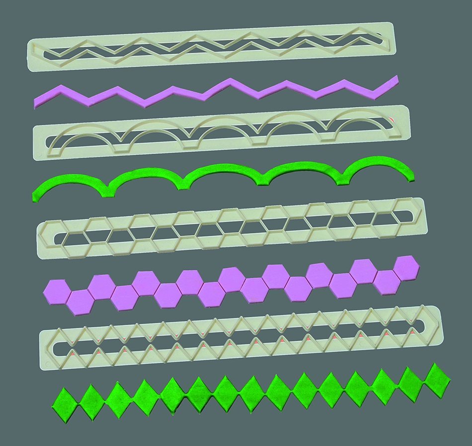 FMM Sugarcraft Geometric Edging Frill Set