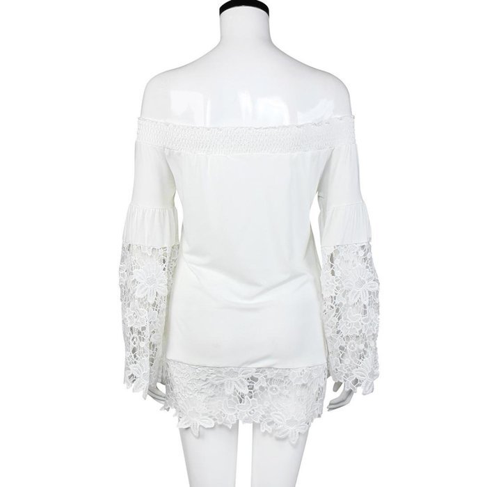 Hot Sale,Laimeng Milk Silk Womens Long Sleeve Shirt Casual Lace Blouse Loose Cotton Tops T Shirt (L, Black) N2