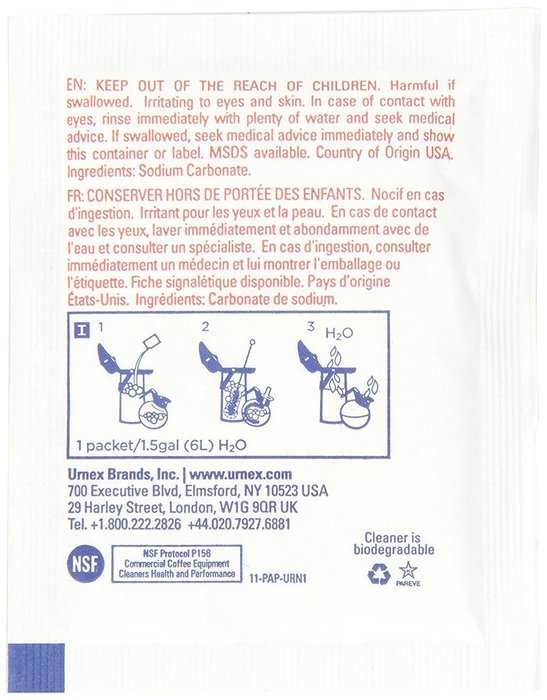 Urnex Original Urn and Brewer Cleaner, 100 - 1oz packets