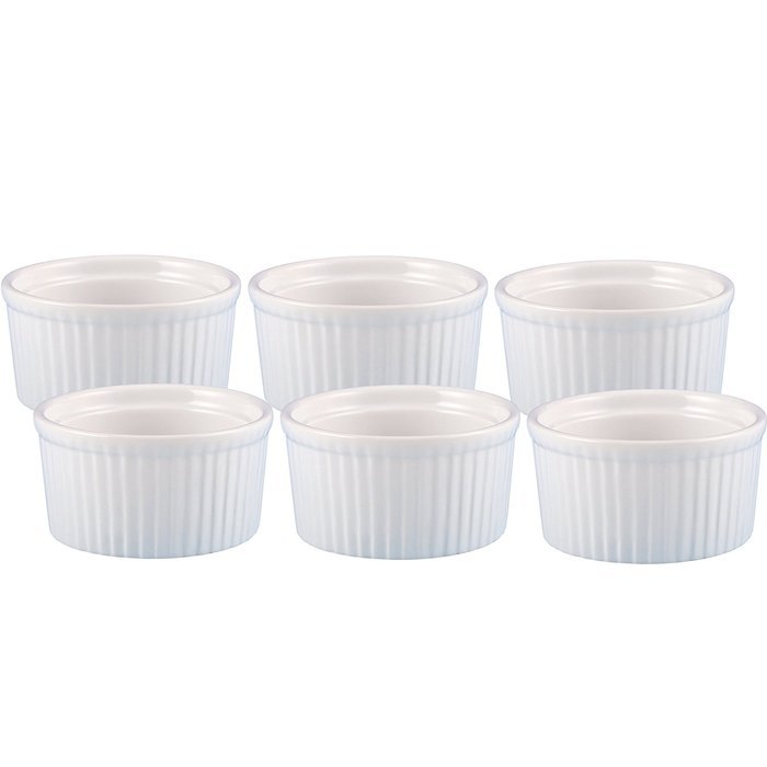Creative Home Set of 6 Ceramic Ramekin, 4 oz, White