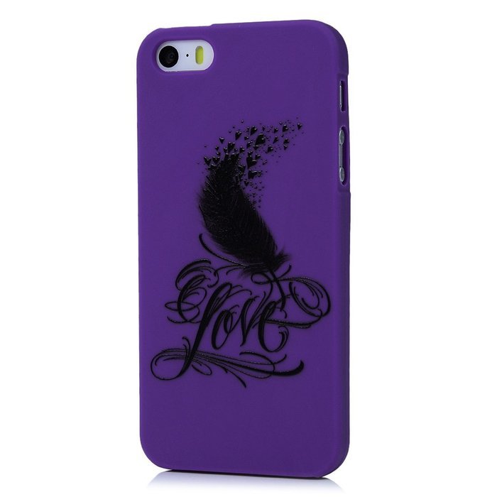 iPhone SE Case,iPhone 5S Case,iPhone 5 Case - Cute Black Feather Love Hearts Series Shockproof Flexible Soft TPU... N24