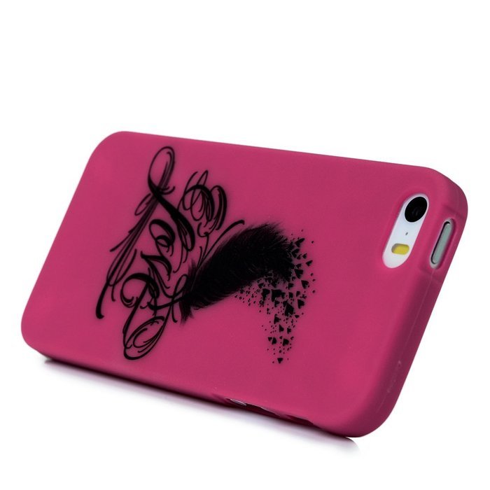 iPhone SE Case,iPhone 5S Case,iPhone 5 Case - Cute Black Feather Love Hearts Series Shockproof Flexible Soft TPU... N32