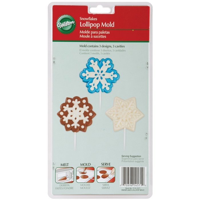 Lollipop Mold-3 Cavity Snowflakes