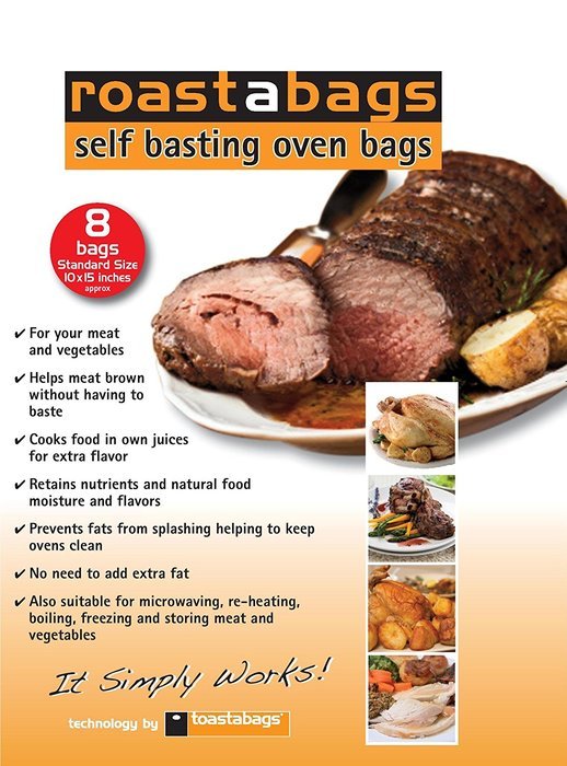 Roastabags - Self Basting Oven Bags (Pack of 8) for Brining and Roasting Chicken, Meat, Seafood & Vegetables.... N5