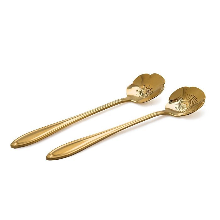 T-TOPER Stainless Steel Creative Tea Spoon (Set of 8),Gold Color N5