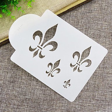 Sher Fleur de Lis Cake Stencil,Fondant Mold Cake Decorating Tools,Cake Side Stencil,Plastic Art Stencils, N2