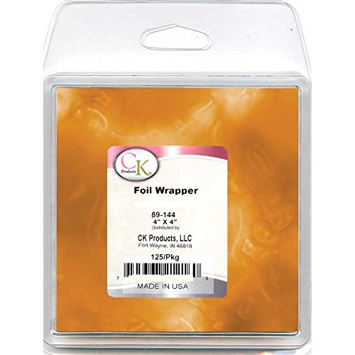 CK Products 89-144G Foil Wrappers, 4" x 4", Orange