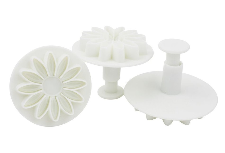 Outop Fondant Cake Cutter Mold Decorating Plunger Sugarcraft Snowflake Cutter Tools Set Pack of 3pcs N20