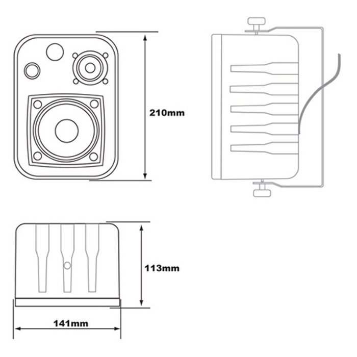 PROFICIENT AUDIO SYSTEMS ASP25W 3-Way Indoor/Outdoor 50-Watt Speakers (White) N3