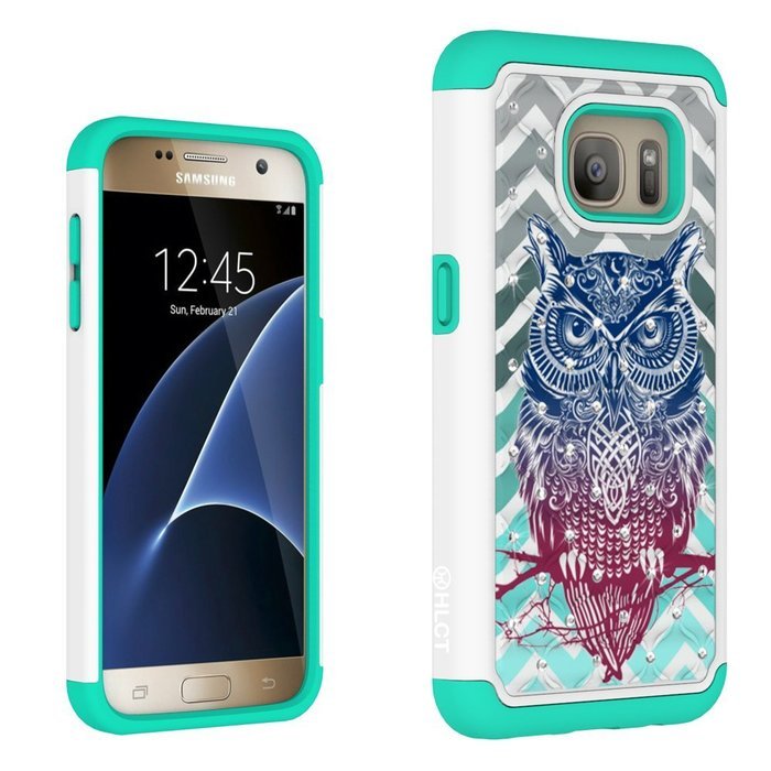 Galaxy S7 Case, HLCT Rugged Shock Proof Dual-Layer Case for Samsung Galaxy S7 (2016) (Owl Blue) N42